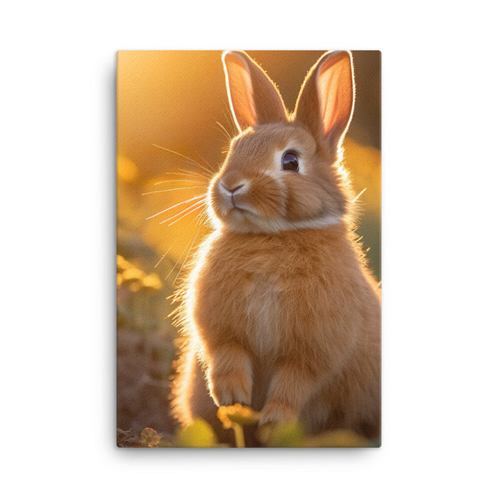 Adorable Tan Bunny Canvas - PosterfyAI.com