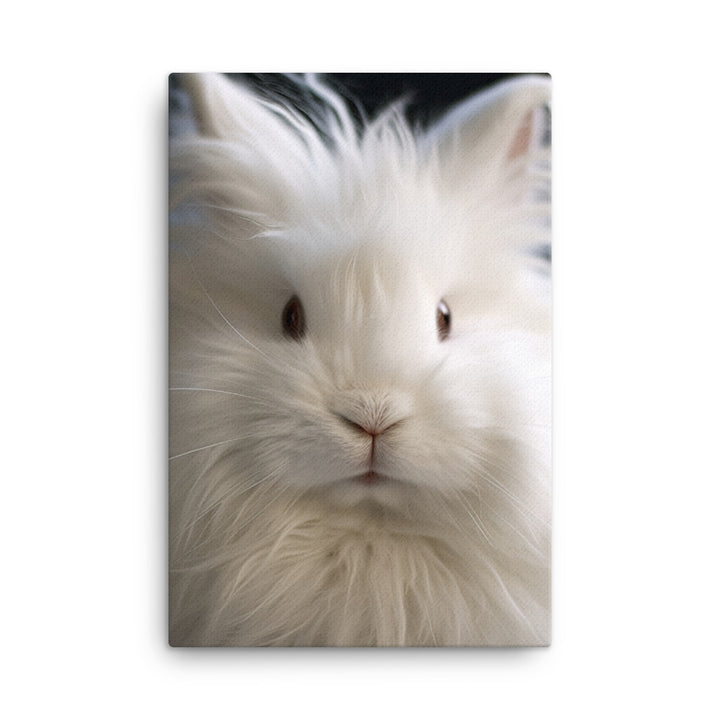 Charming Satin Angora Bunny Canvas - PosterfyAI.com