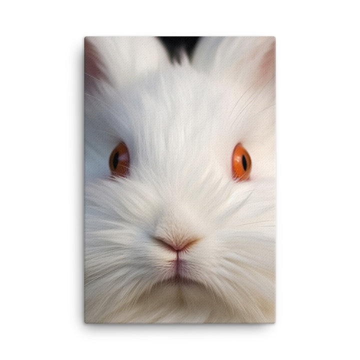 Charming Satin Angora Bunny Canvas - PosterfyAI.com