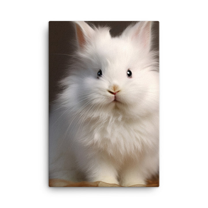 Adorable Satin Angora Bunny Canvas - PosterfyAI.com