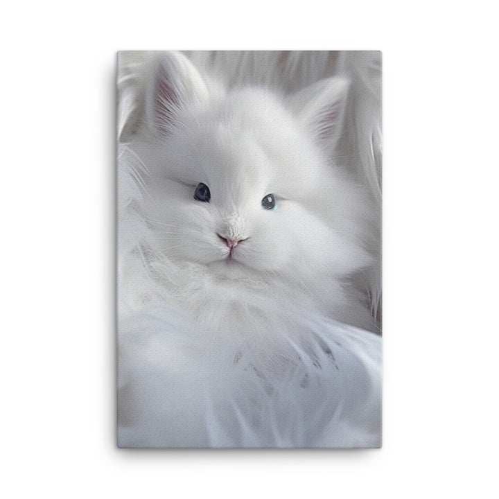 Adorable Satin Angora Bunny Canvas - PosterfyAI.com
