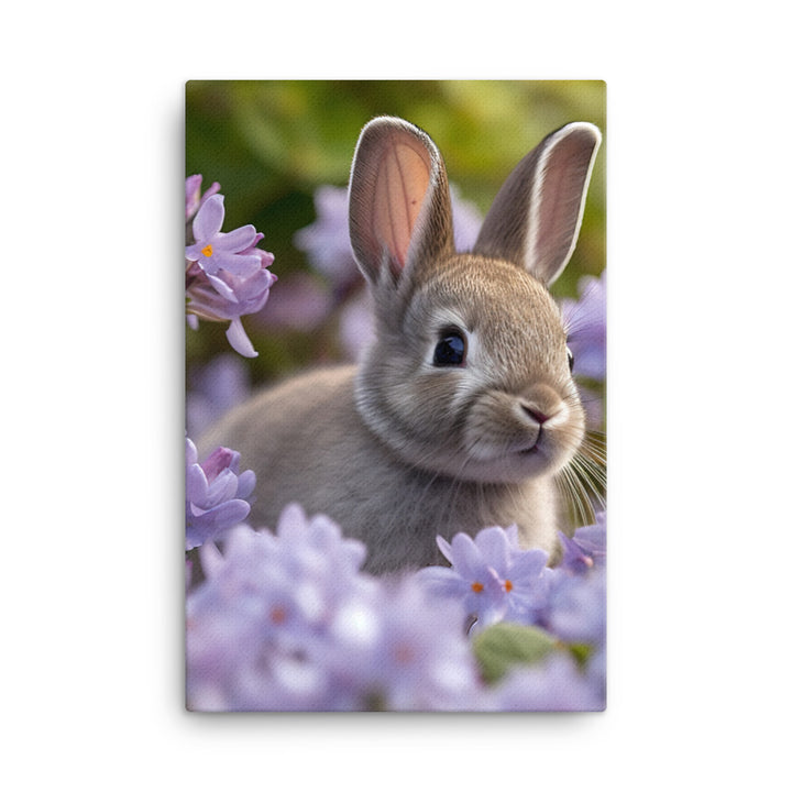 Lilac Bunny Canvas - PosterfyAI.com