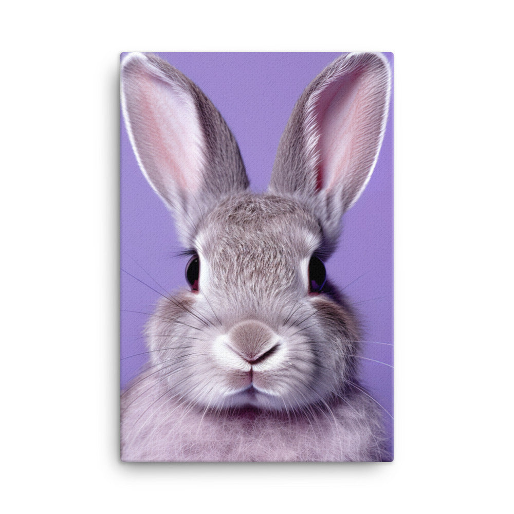 Lilac Bunny Canvas - PosterfyAI.com