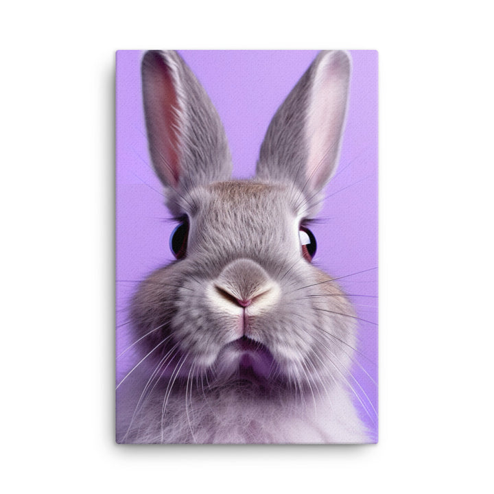 Lilac Bunny Canvas - PosterfyAI.com