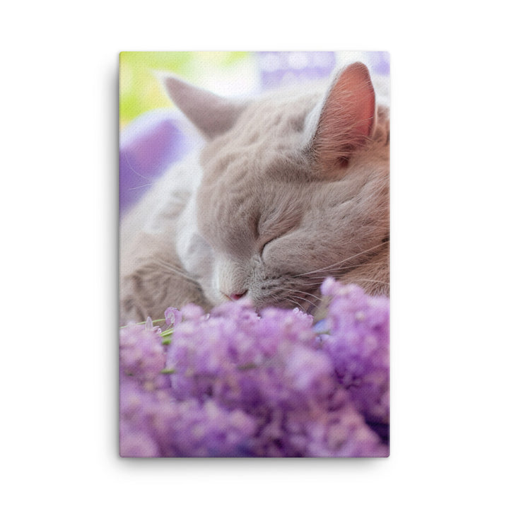 Lilac Bunny in a Cozy Setting Canvas - PosterfyAI.com