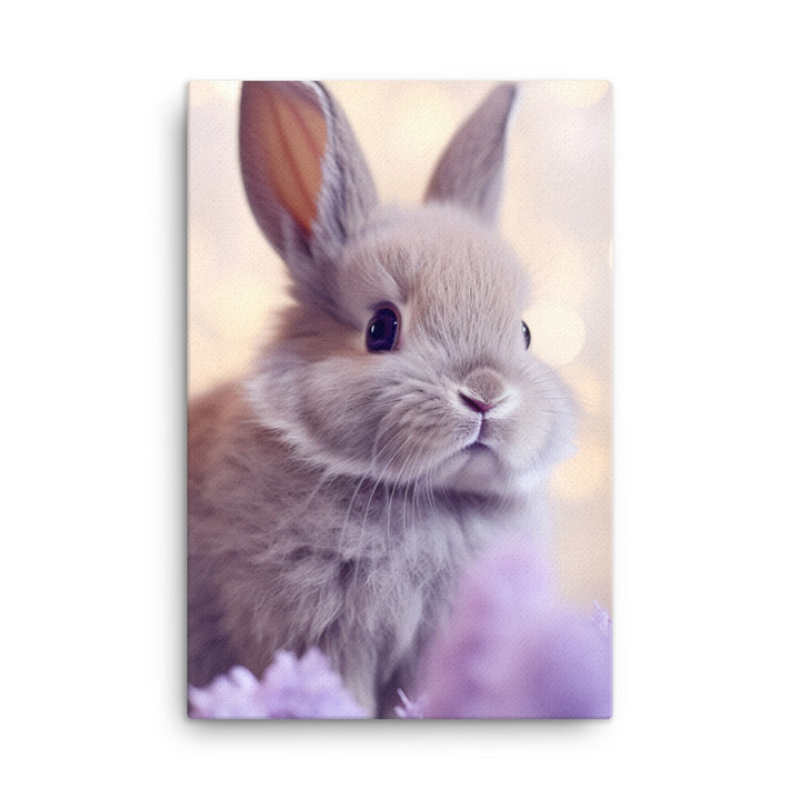 Adorable Lilac Bunny Canvas - PosterfyAI.com