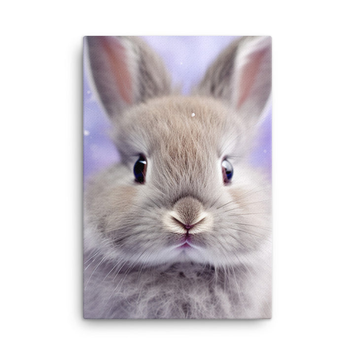 Adorable Lilac Bunny Canvas - PosterfyAI.com