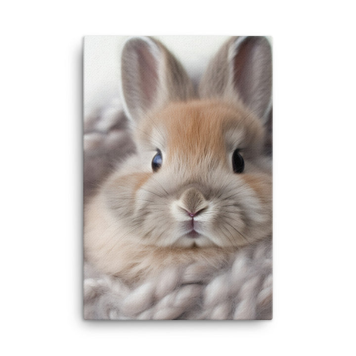 Adorable Jersey Wooly Bunny Canvas - PosterfyAI.com