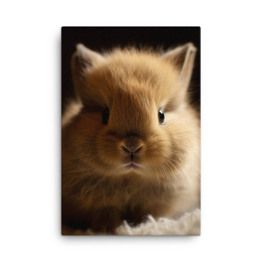 Adorable Jersey Wooly Bunny Canvas - PosterfyAI.com