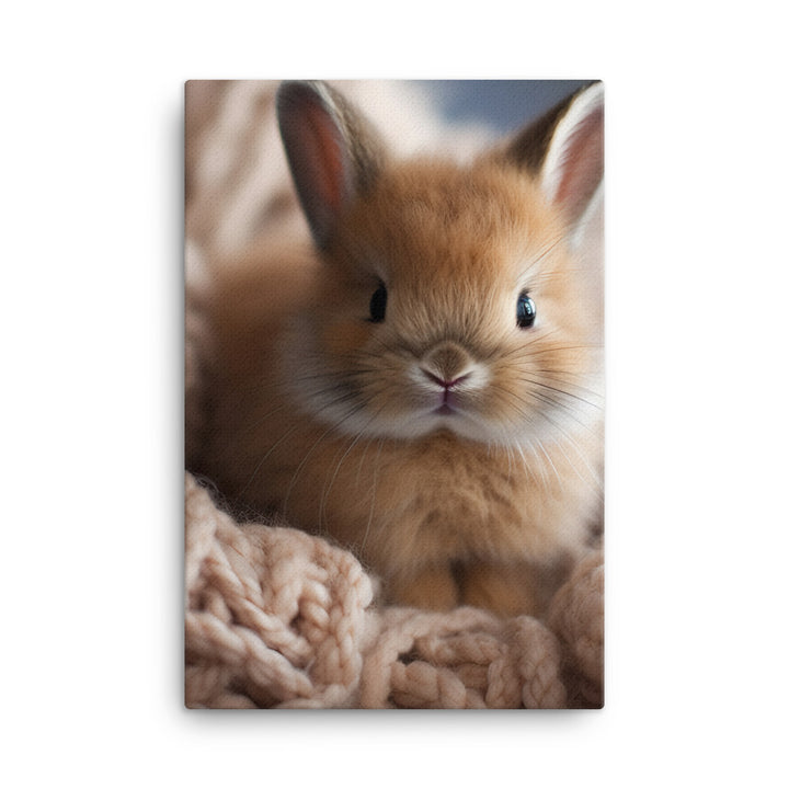Adorable Jersey Wooly Bunny Canvas - PosterfyAI.com