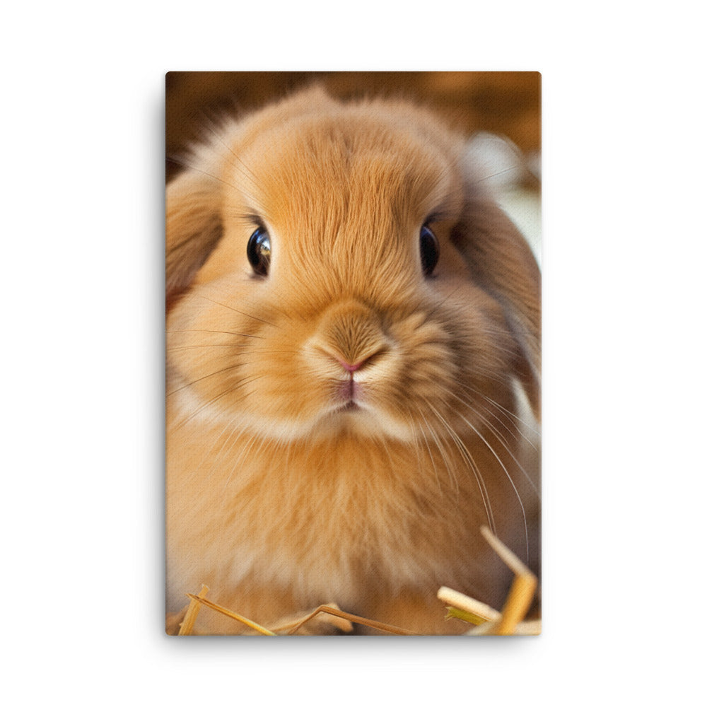 Adorable Holland Lop Bunny Canvas - PosterfyAI.com