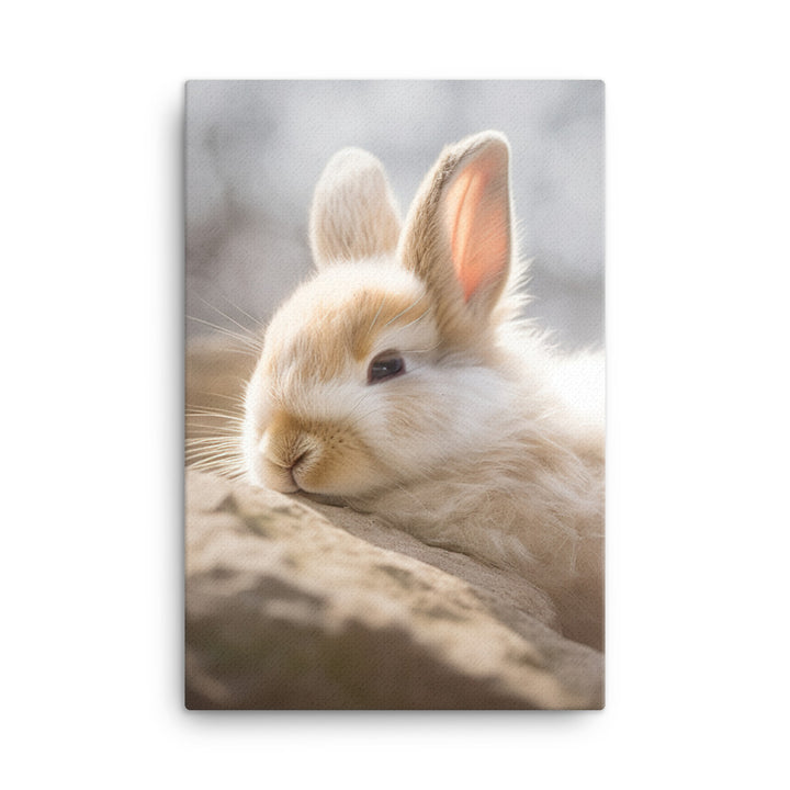 Himalayan Bunny in a Cozy Setting Canvas - PosterfyAI.com