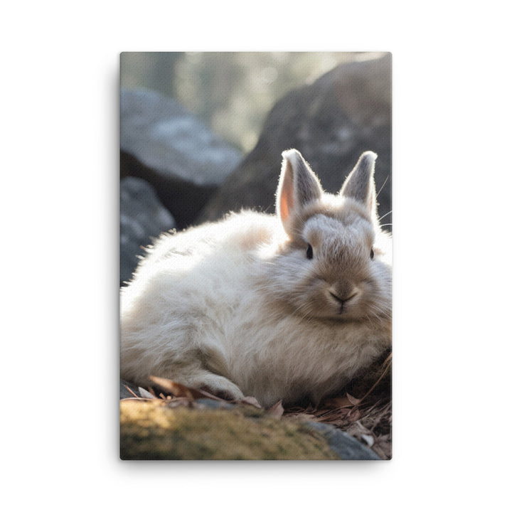 Himalayan Bunny in a Cozy Setting Canvas - PosterfyAI.com
