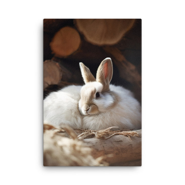 Himalayan Bunny in a Cozy Setting Canvas - PosterfyAI.com