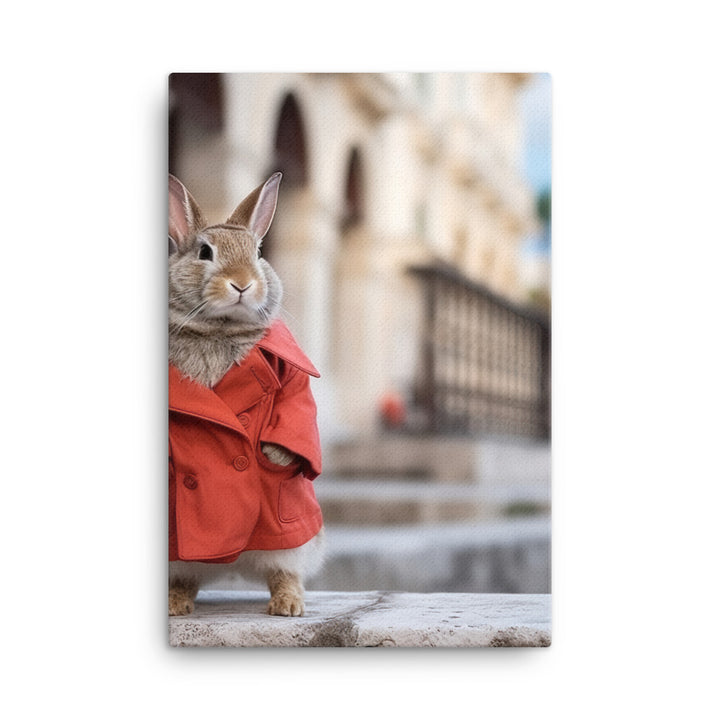 Havana Bunny with a Stylish Pose Canvas - PosterfyAI.com