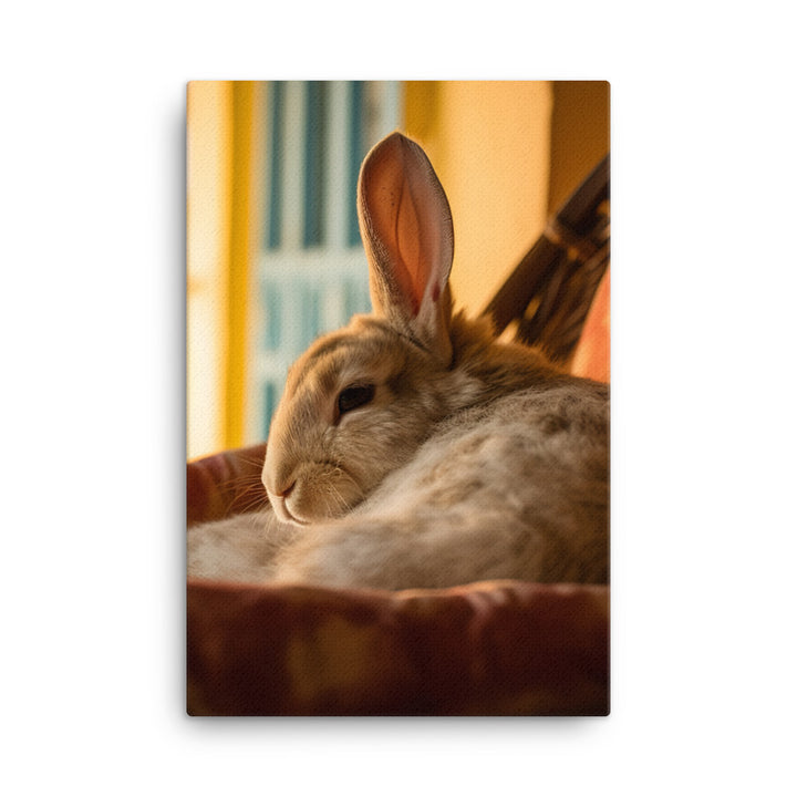 Havana Bunny in a Cozy Setting Canvas - PosterfyAI.com