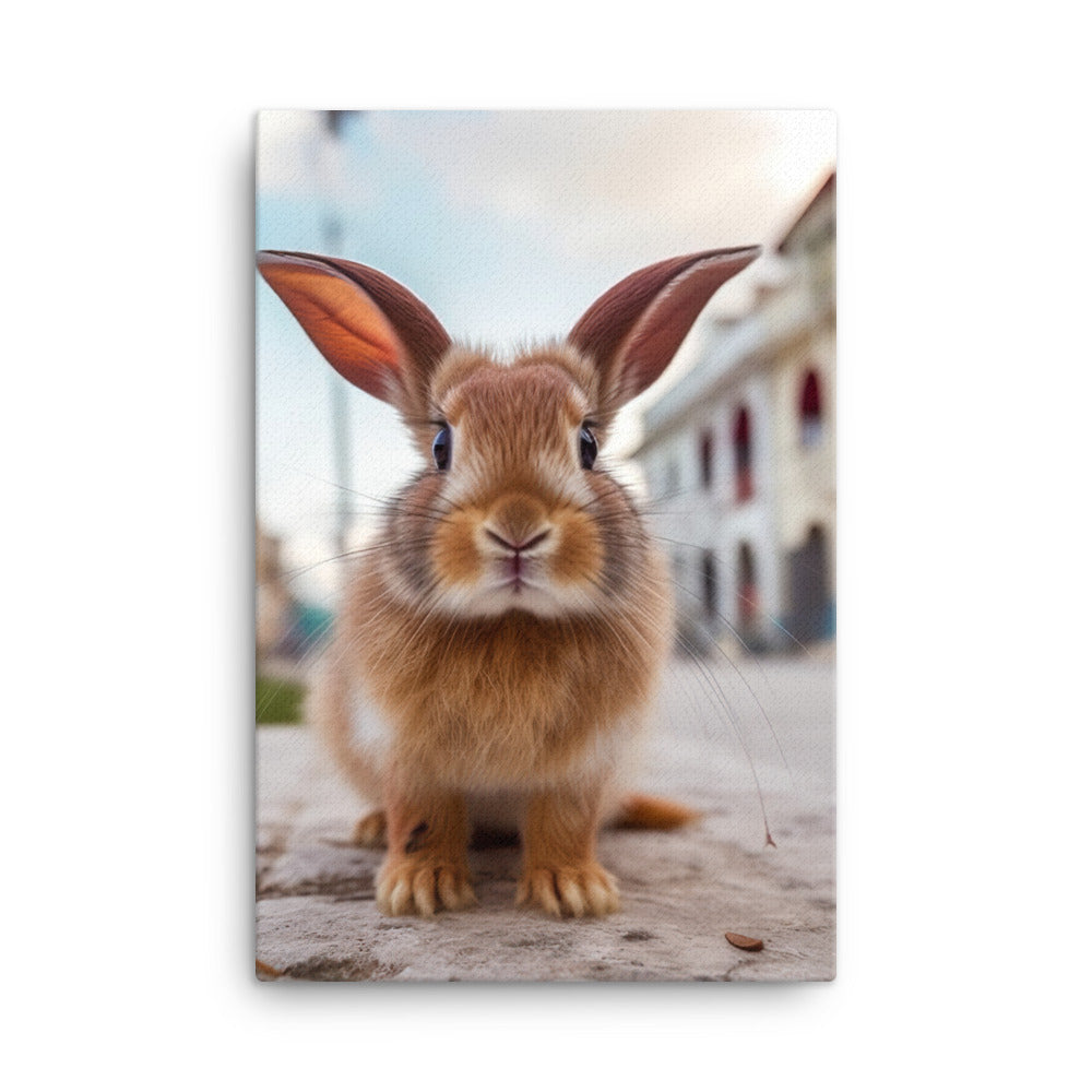 Adorable Havana Bunny Canvas - PosterfyAI.com