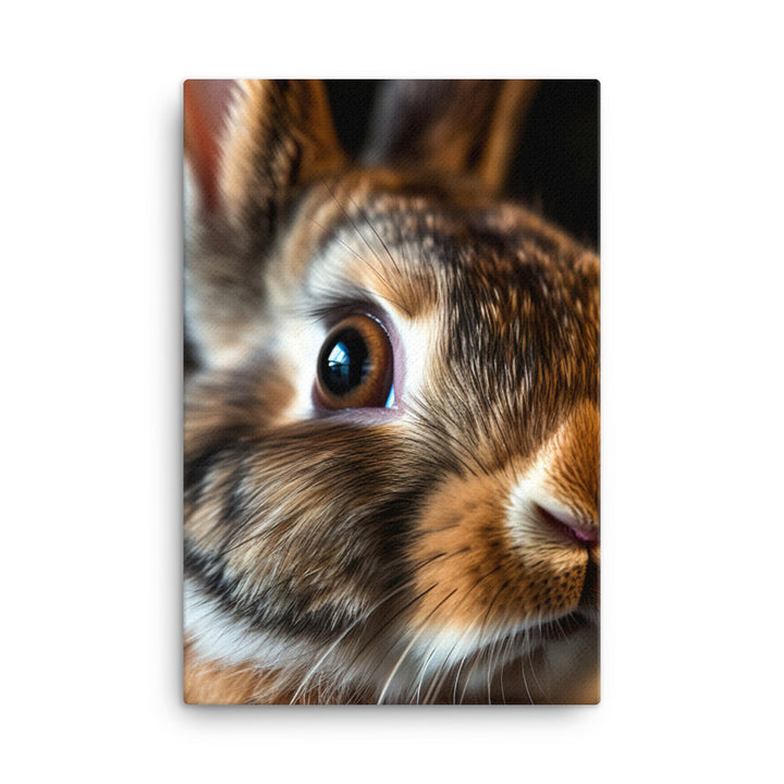 Charming Harlequin Bunny Canvas - PosterfyAI.com