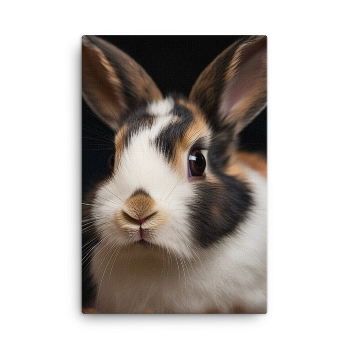 Adorable Harlequin Bunny Canvas - PosterfyAI.com