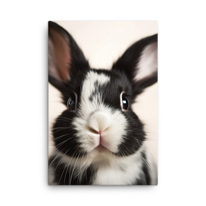 Adorable Harlequin Bunny Canvas - PosterfyAI.com
