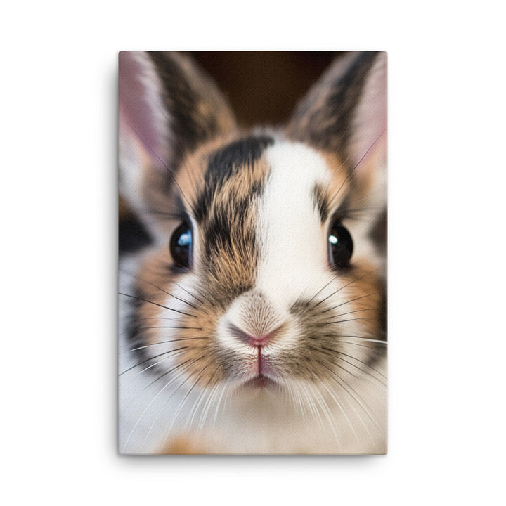 Adorable Harlequin Bunny Canvas - PosterfyAI.com