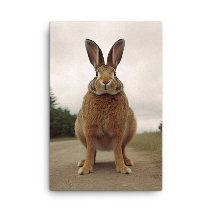 Flemish Giant Bunny with a Majestic Stance Canvas - PosterfyAI.com