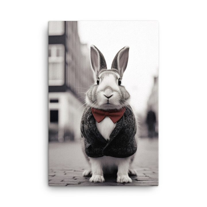 Dutch Bunny with a Stylish Pose Canvas - PosterfyAI.com