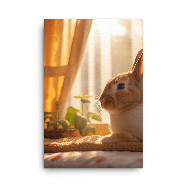 Dutch Bunny in a Cozy Setting Canvas - PosterfyAI.com
