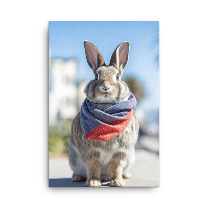 Californian Bunny with a Stylish Pose Canvas - PosterfyAI.com