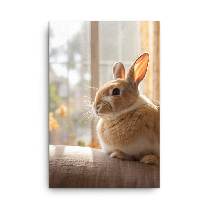 Californian Bunny in a Cozy Setting Canvas - PosterfyAI.com