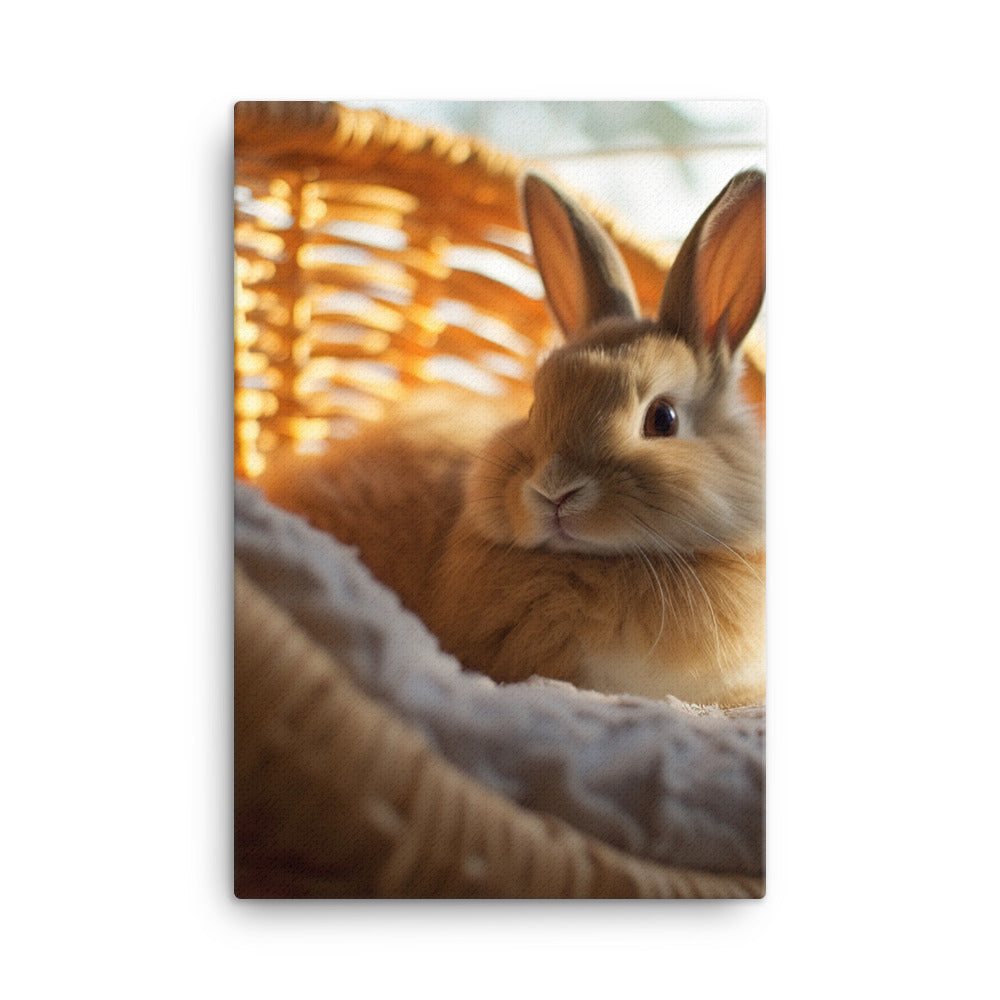 Californian Bunny in a Cozy Setting Canvas - PosterfyAI.com