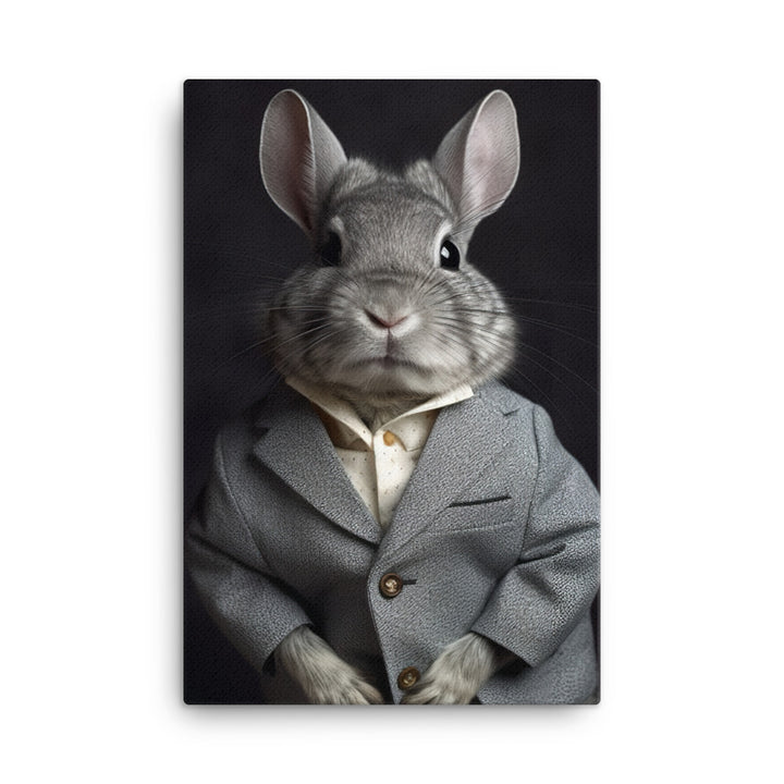 Chinchilla Bunny with a Stylish Pose Canvas - PosterfyAI.com