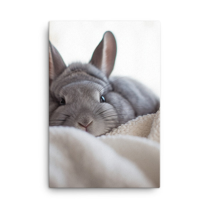 Chinchilla Bunny in a Cozy Setting Canvas - PosterfyAI.com