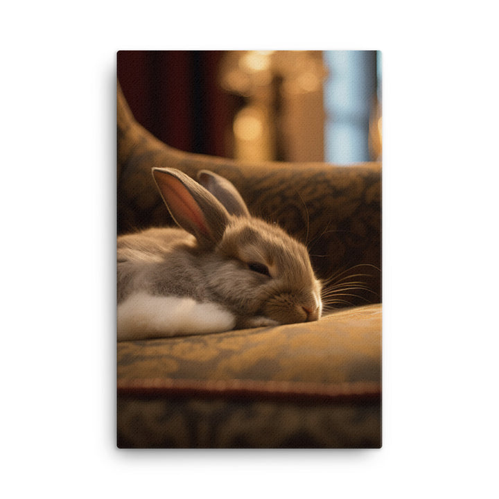 Britannia Petite Bunny in a Cozy Setting Canvas - PosterfyAI.com
