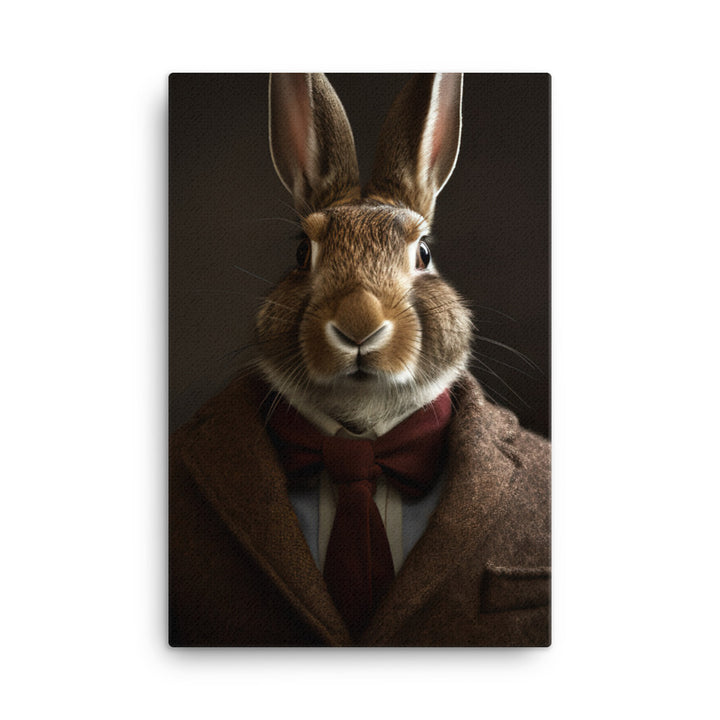 Belgian Hare with a Fashionable Pose Canvas - PosterfyAI.com