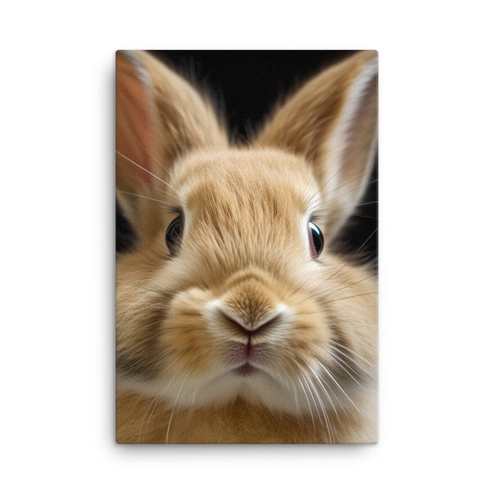 Portrait of a Fluffy American Bunny Canvas - PosterfyAI.com