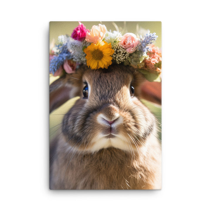 American Bunny with a Crown Canvas - PosterfyAI.com