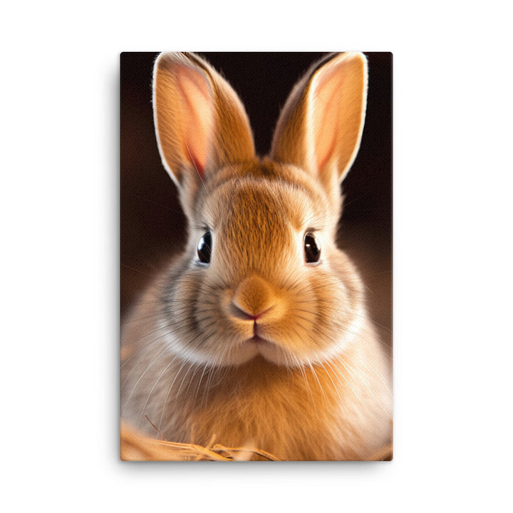 Adorable American Bunny Canvas - PosterfyAI.com