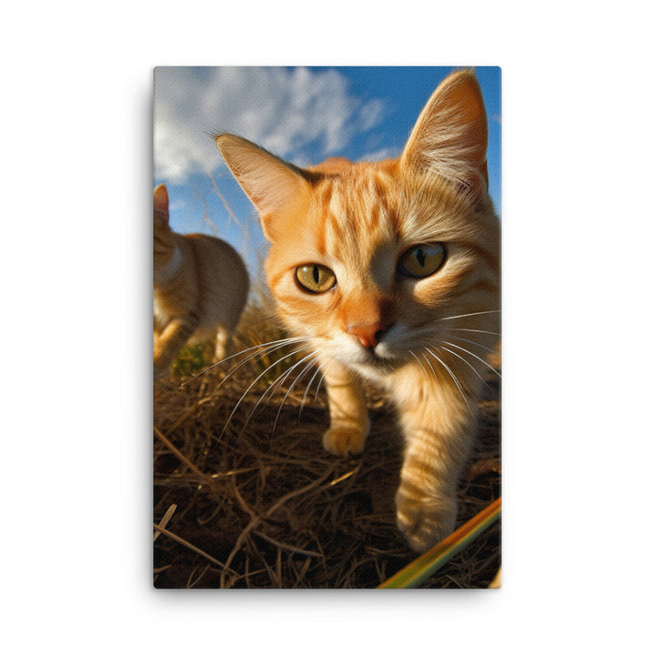 Playful Nature of Somali Cat Canvas - PosterfyAI.com