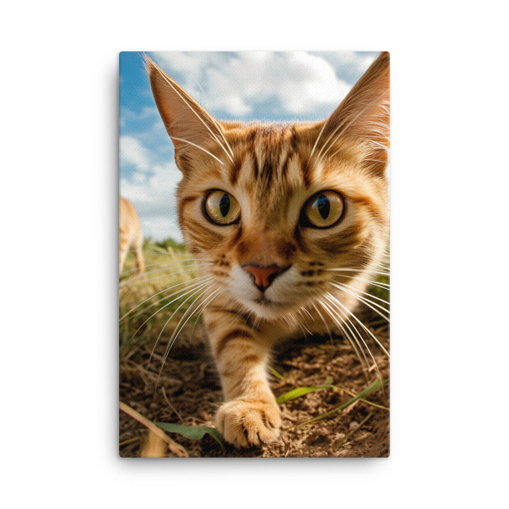 Playful Nature of Somali Cat Canvas - PosterfyAI.com