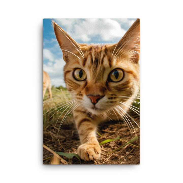 Playful Nature of Somali Cat Canvas - PosterfyAI.com