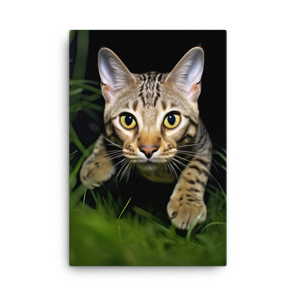 Agile Grace of Ocicat Cat Canvas - PosterfyAI.com