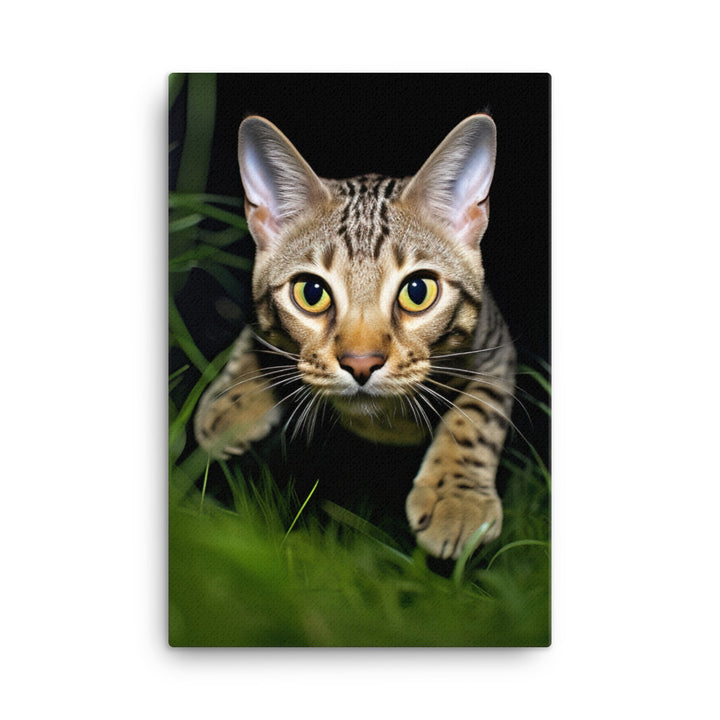 Agile Grace of Ocicat Cat Canvas - PosterfyAI.com