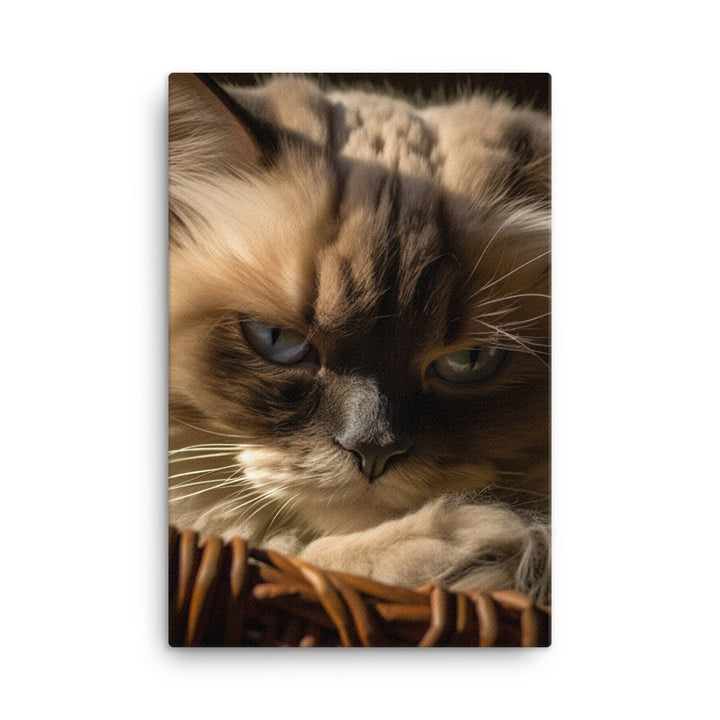 Luxurious Fur of Himalayan Cat Canvas - PosterfyAI.com