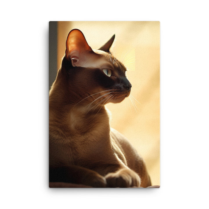 Tranquil Moments of Burmese Cat Canvas - PosterfyAI.com