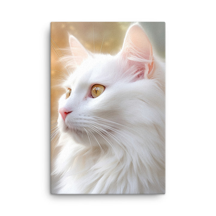 Turkish Angora Cat Canvas - PosterfyAI.com
