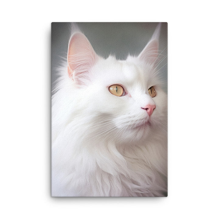 Turkish Angora Cat Canvas - PosterfyAI.com