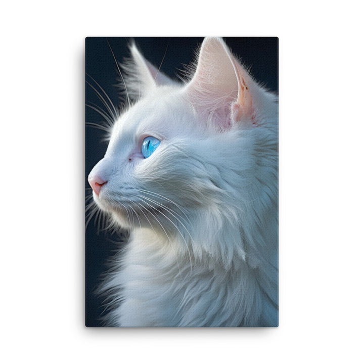 Turkish Angora Cat Canvas - PosterfyAI.com