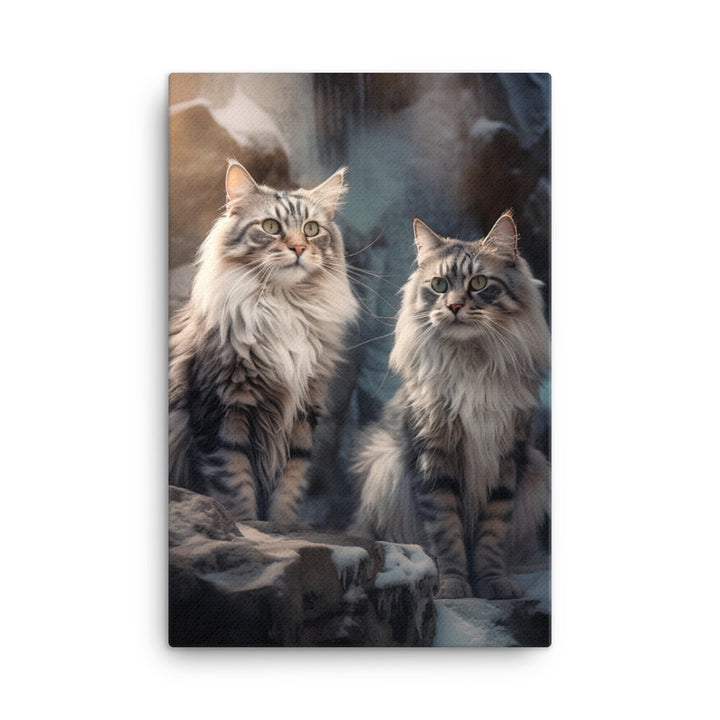 Norwegian Forest Cats Canvas - PosterfyAI.com