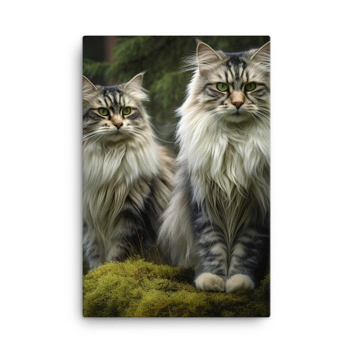 Norwegian Forest Cats Canvas - PosterfyAI.com